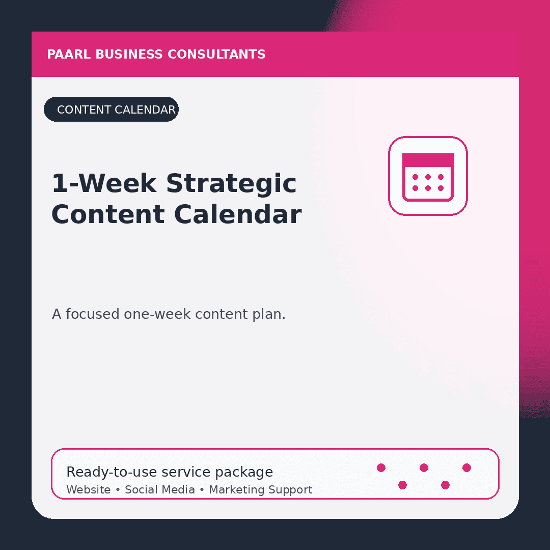 1-Week Strategic Content Calendar