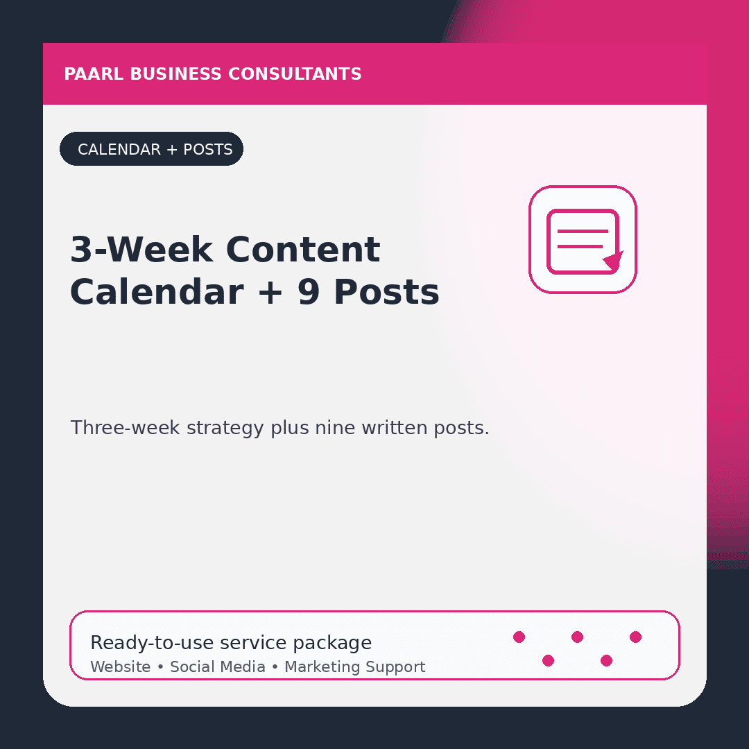 3-Week Content Calendar + 9 Posts