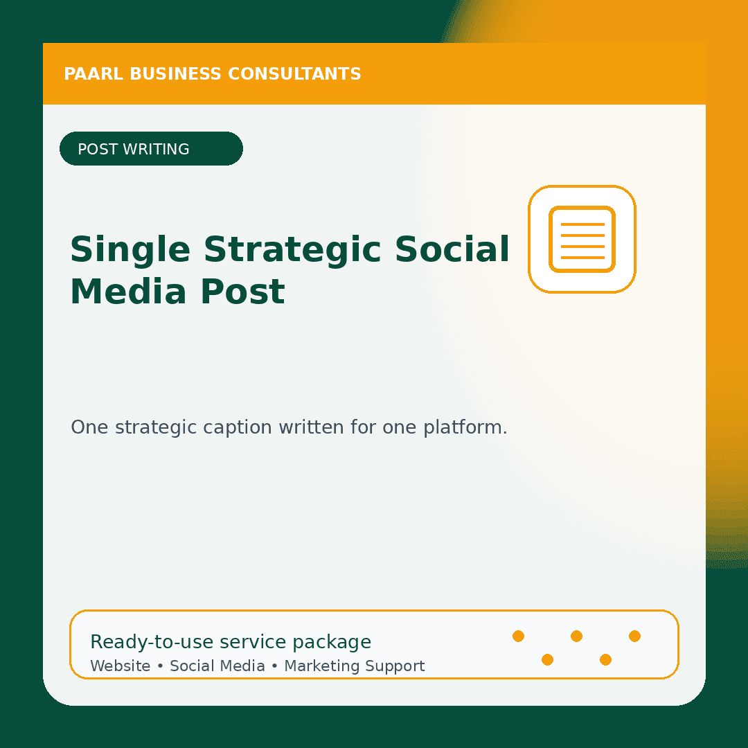 Single Strategic Social Media Post